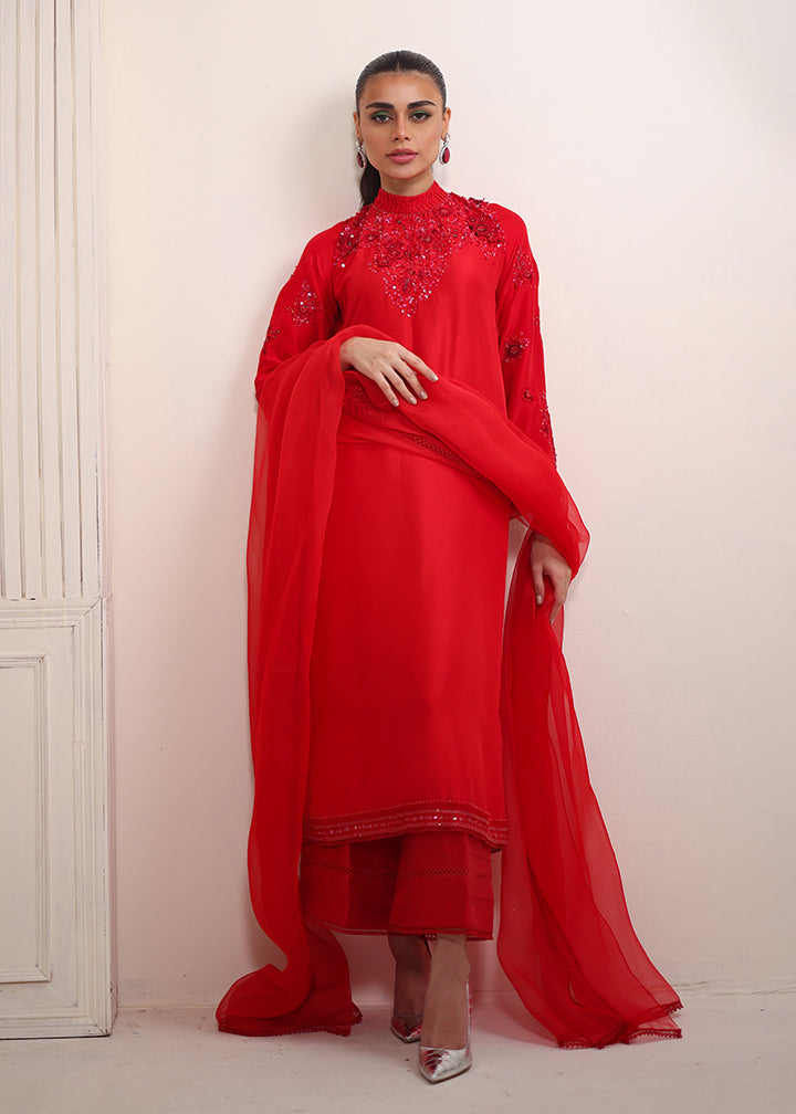 Umsha | Luxury Pret | RAVISIHING SCARLET - Pakistani Clothes for women, in United Kingdom and United States