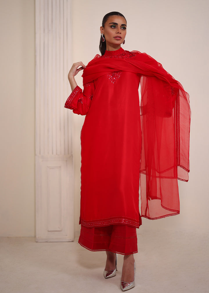 Umsha | Luxury Pret | RAVISIHING SCARLET - Pakistani Clothes for women, in United Kingdom and United States