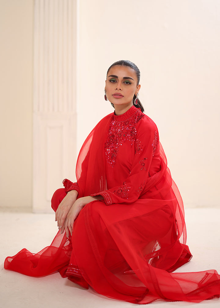 Umsha | Luxury Pret | RAVISIHING SCARLET - Pakistani Clothes for women, in United Kingdom and United States