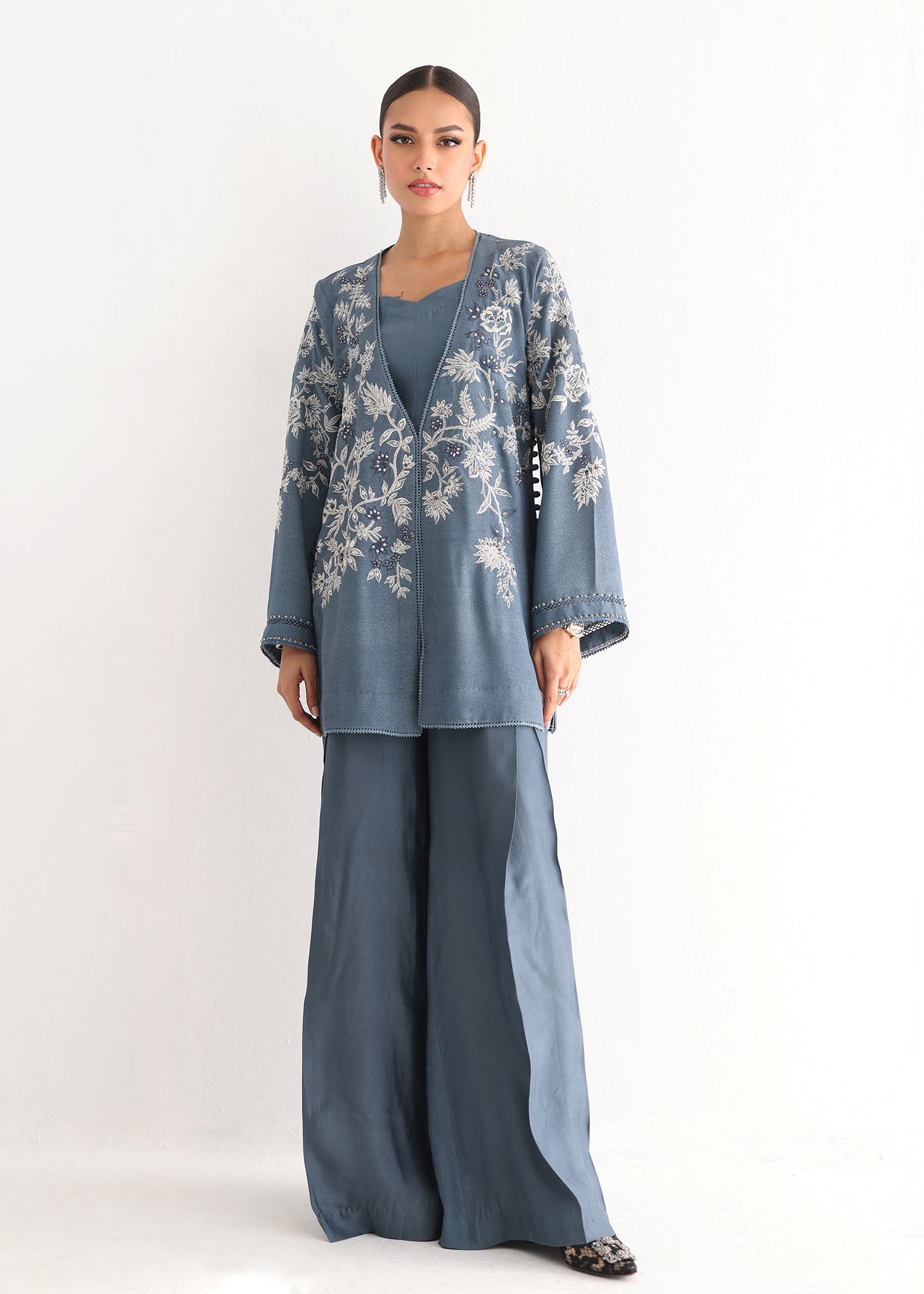 Umsha | Luxury Pret | BLUE STONE GLOSS - Pakistani Clothes for women, in United Kingdom and United States