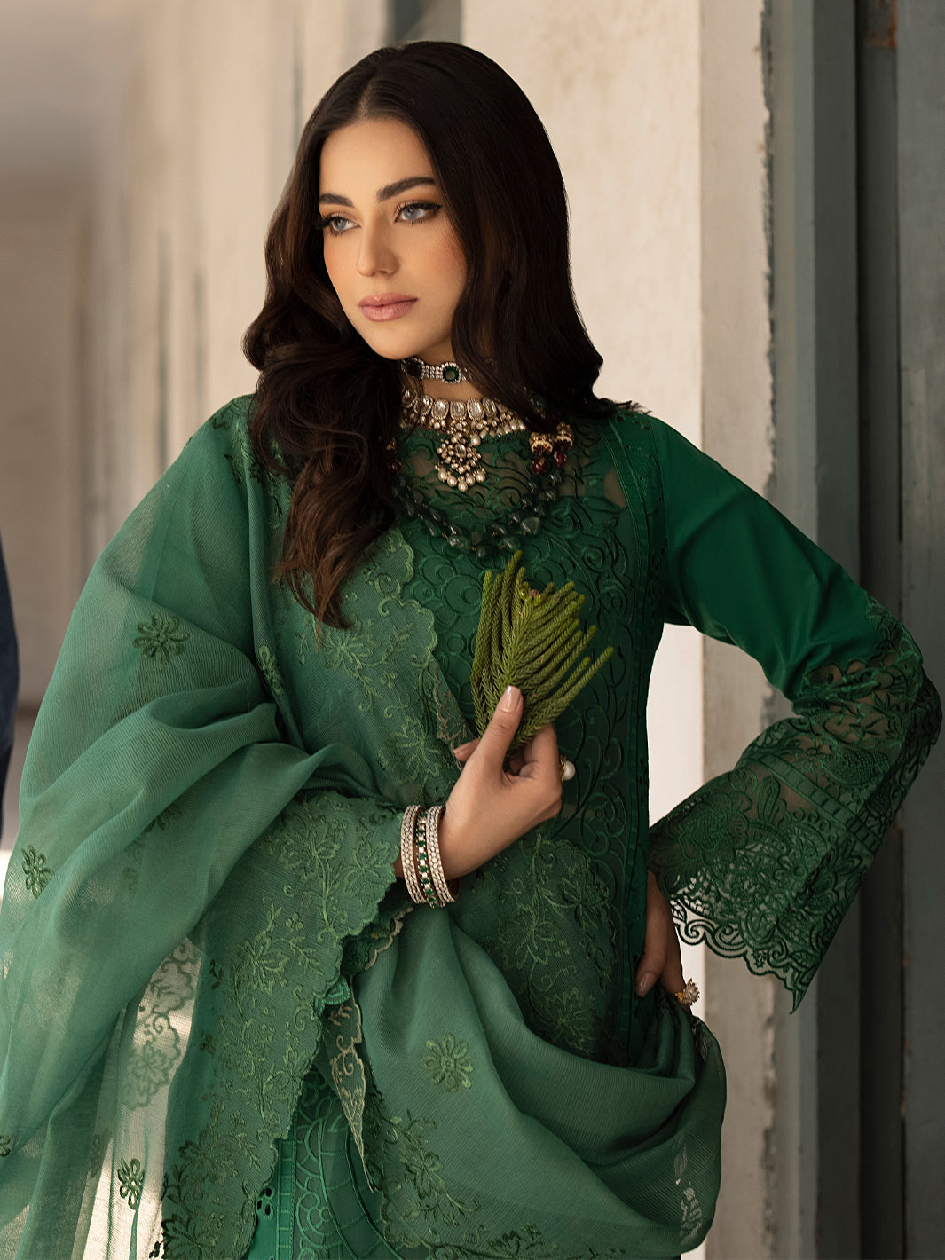 Mahnur | Mahrukh Luxury Lawn 24 | EMERALD - Pakistani Clothes for women, in United Kingdom and United States