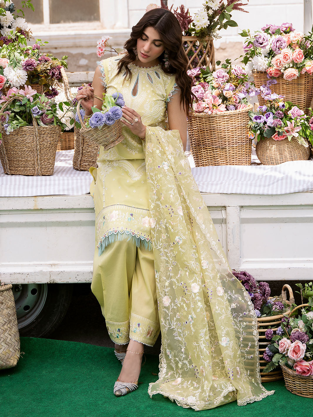 Bin Ilyas | Clara Embroidered Lawn 24 | 214 - B - Pakistani Clothes for women, in United Kingdom and United States