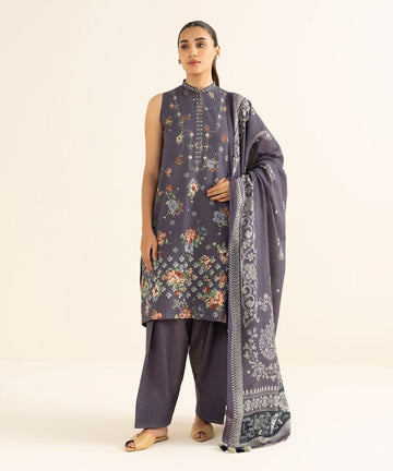Sapphire | Fall Winter 25 | 3 Piece - Printed Cotton Suit 3PDY25V84SOU
