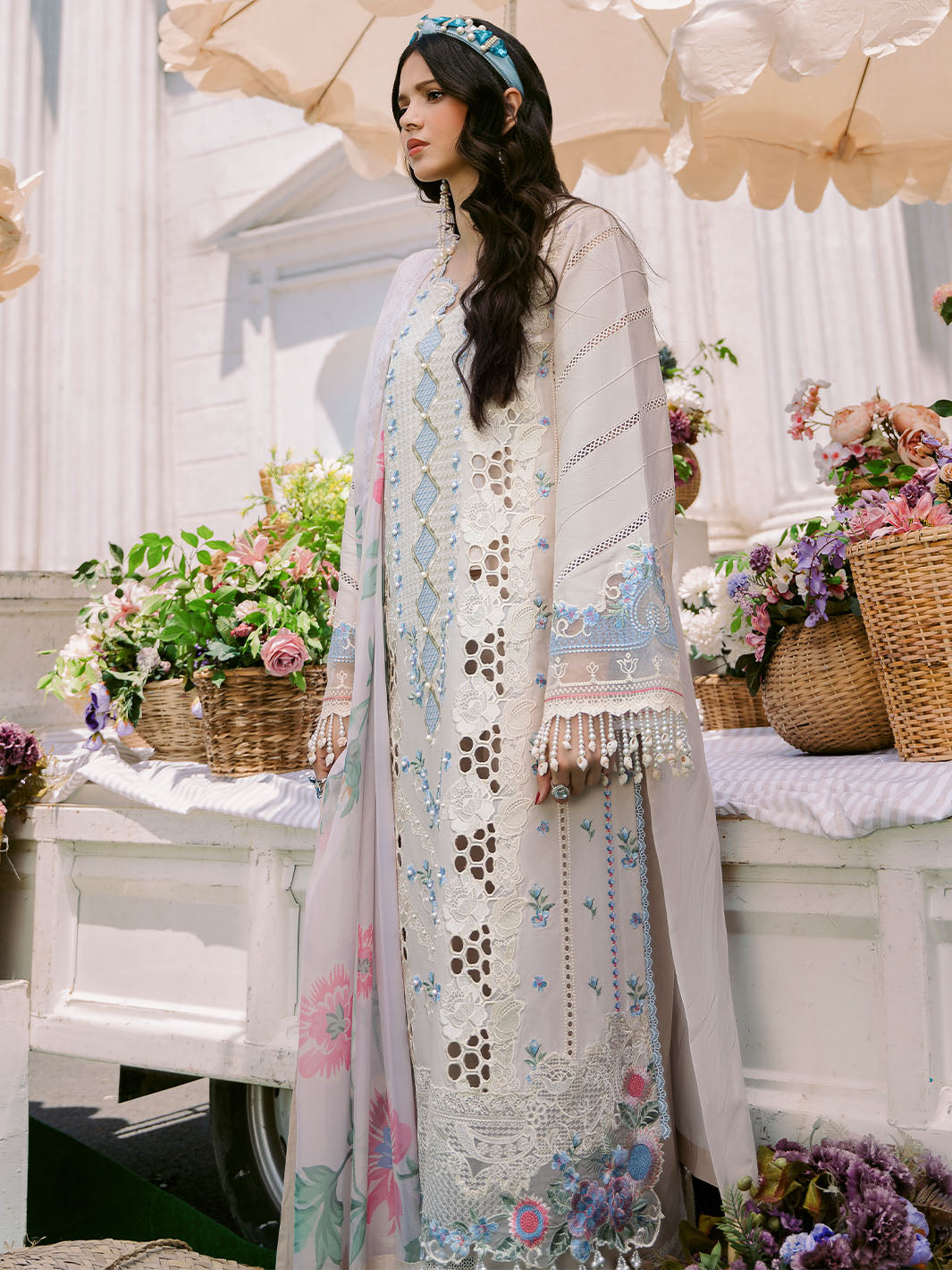 Bin Ilyas | Clara Embroidered Lawn 24 | 213 - B - Pakistani Clothes for women, in United Kingdom and United States