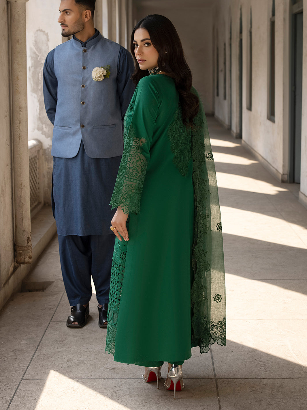 Mahnur | Mahrukh Luxury Lawn 24 | EMERALD - Pakistani Clothes for women, in United Kingdom and United States