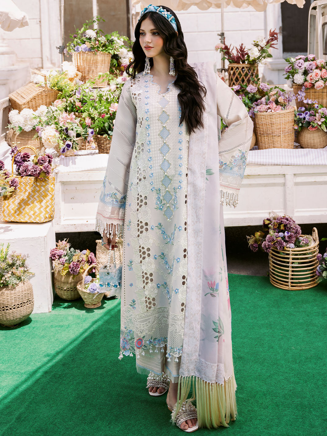 Bin Ilyas | Clara Embroidered Lawn 24 | 213 - B - Pakistani Clothes for women, in United Kingdom and United States