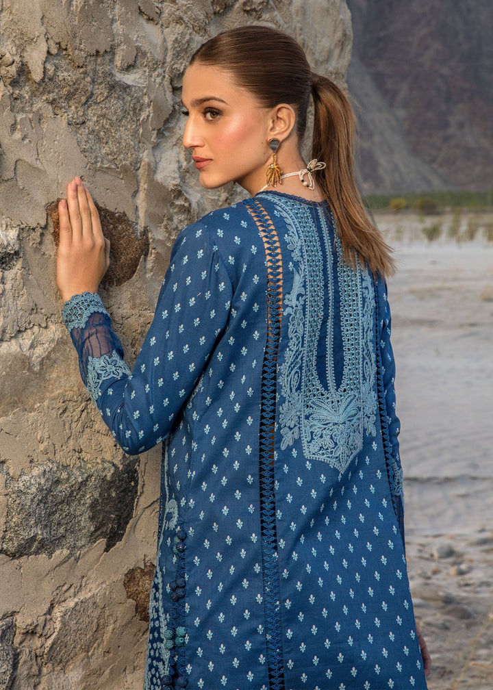 Crimson | Lawn 2024 | Dancing Paisleys - Cobalt - Pakistani Clothes for women, in United Kingdom and United States