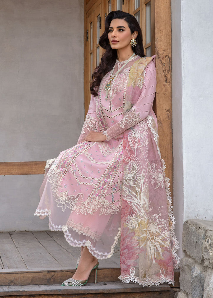 Crimson | Lawn 2024 | A Floral Mesh - Rose Pink - Pakistani Clothes for women, in United Kingdom and United States