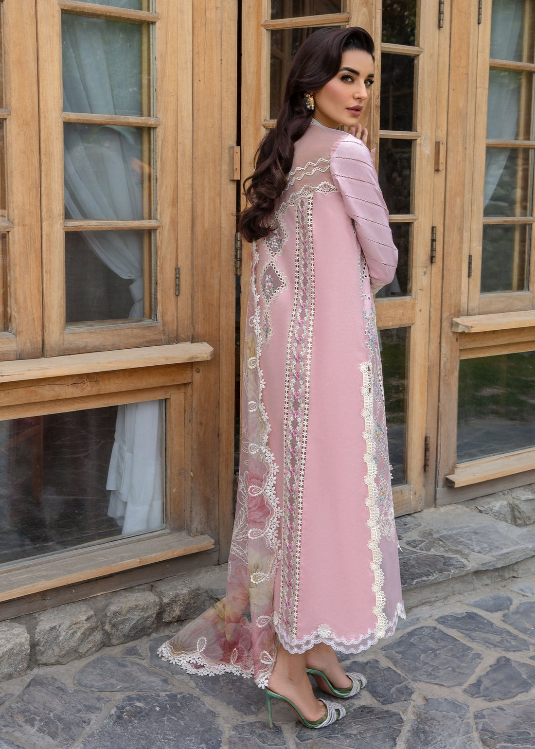 Crimson | Lawn 2024 | A Floral Mesh - Rose Pink - Pakistani Clothes for women, in United Kingdom and United States