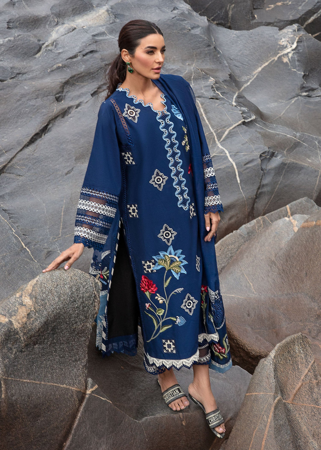 Crimson | Lawn 2024 | Into The Wild - Midnight Blue - Pakistani Clothes for women, in United Kingdom and United States