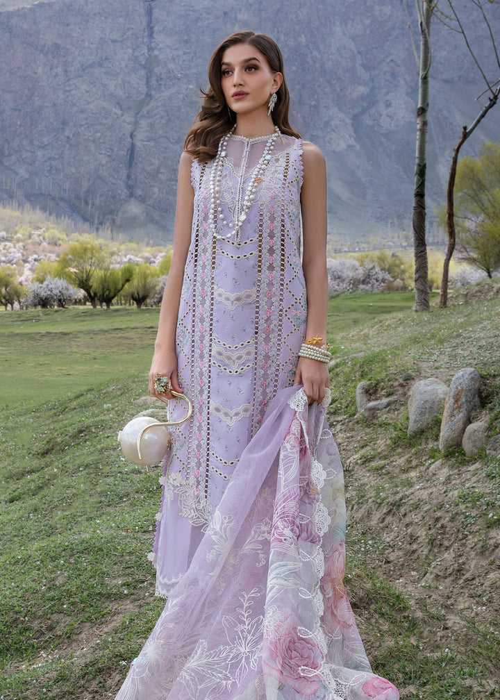 Crimson | Lawn 2024 | A Floral Mesh - Lavender - Pakistani Clothes for women, in United Kingdom and United States