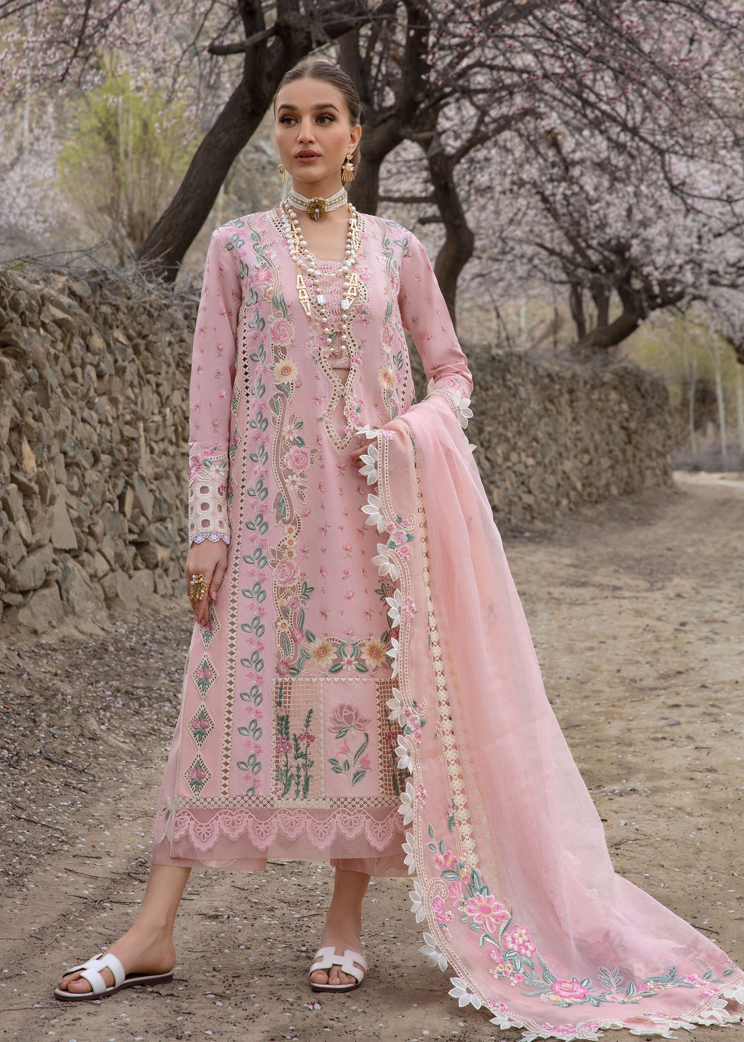 Crimson | Lawn 2024 | Believe In Her - Blush Pink - Pakistani Clothes for women, in United Kingdom and United States