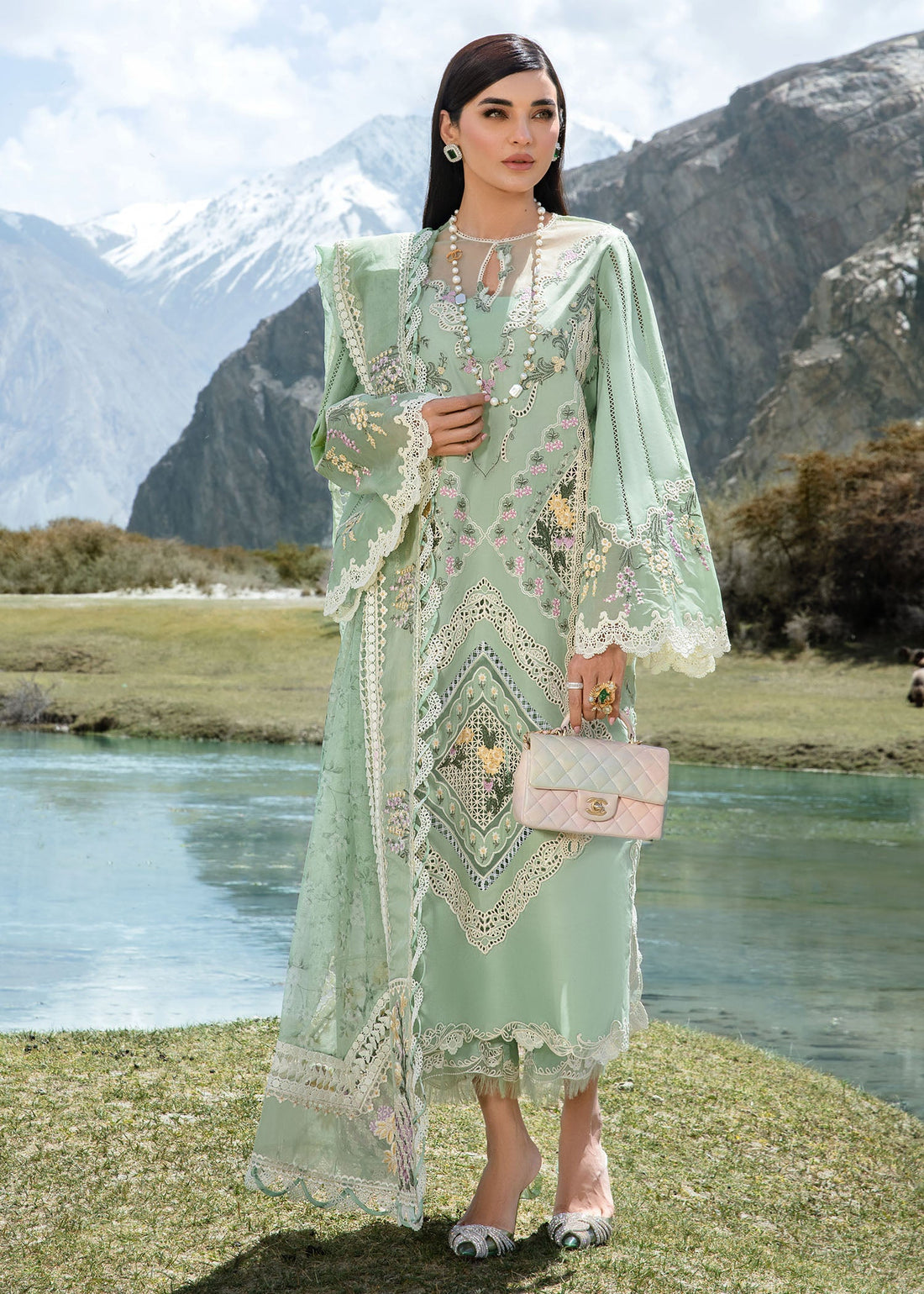 Crimson | Lawn 2024 | A French Brunch - Sage - Pakistani Clothes for women, in United Kingdom and United States