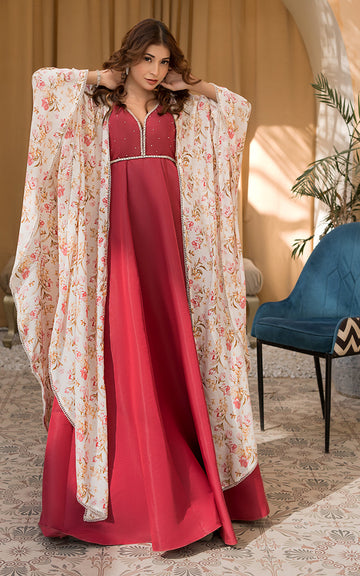 Threads and Motifs | Formal Dresses 25 | Printed Cape With Maxi