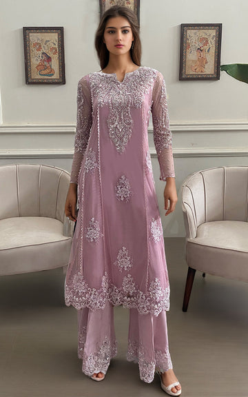 Threads and Motifs | Formal Dresses 25 | NET EMBROIDERD SHIRT WITH TROUSER