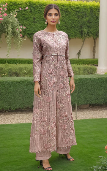 Threads and Motifs | Formal Dresses 25 | Net Embroidered Jacket With Trouser
