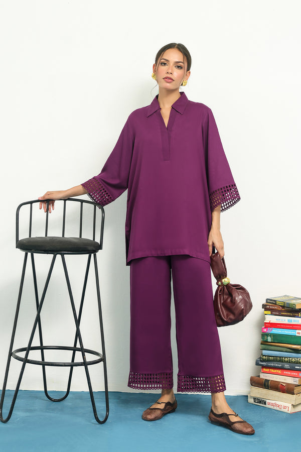 Sahar | Pret Essentials Winter 25 | Midnight Violet