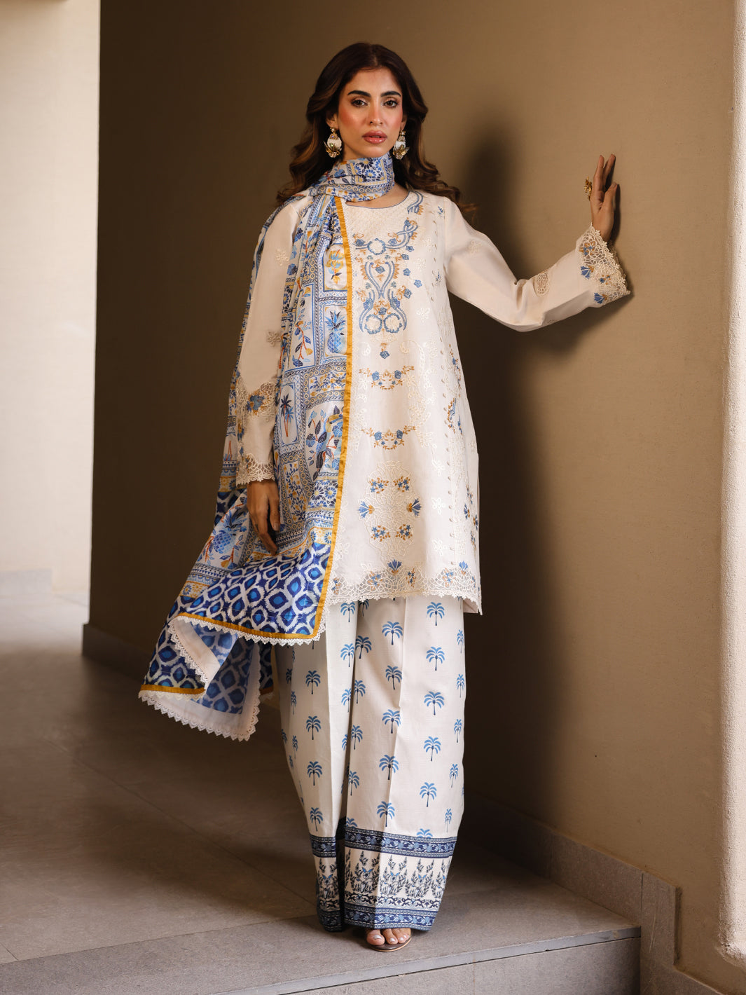 Faiza Faisal | Marine Luxury Lawn 25 | MIRHA