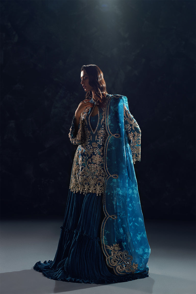 Soraya | Pakistani Suits Online | United Kingdom  Tagged "Blue"  Hoorain  Designer Wear