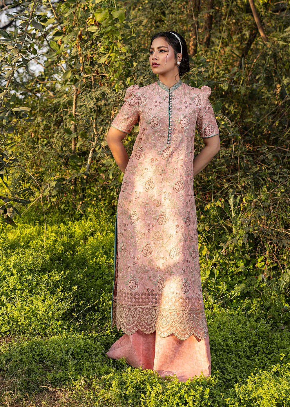 green emerald velvet dress HSY | Rehana Collection 2023 | Ronak main image 1