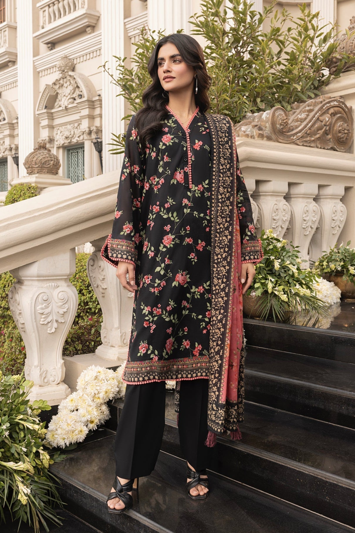 LSM | Embroidered and Printed Lawn | LG-MM-0260