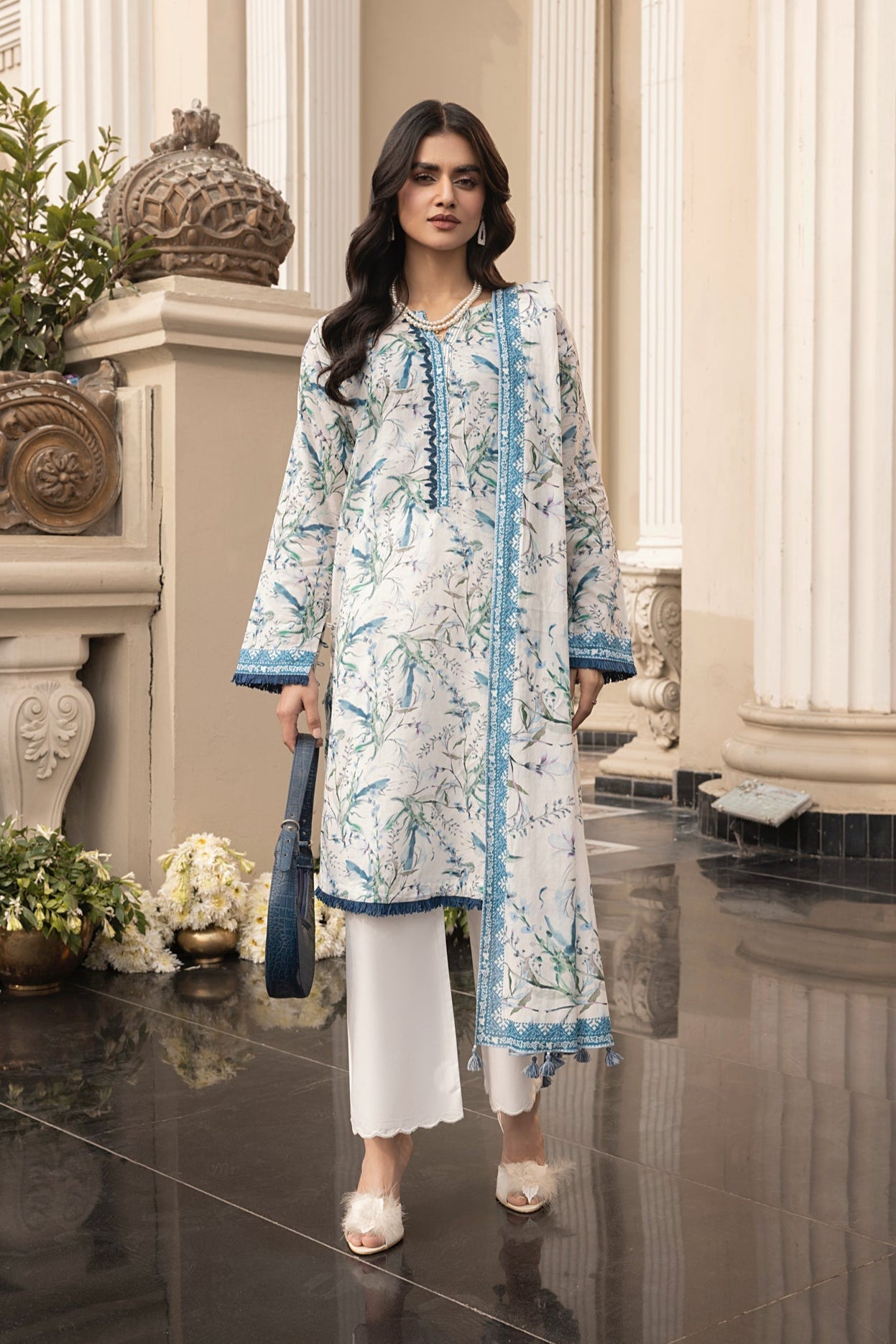 LSM | Embroidered and Printed Lawn | LG-MM-0261