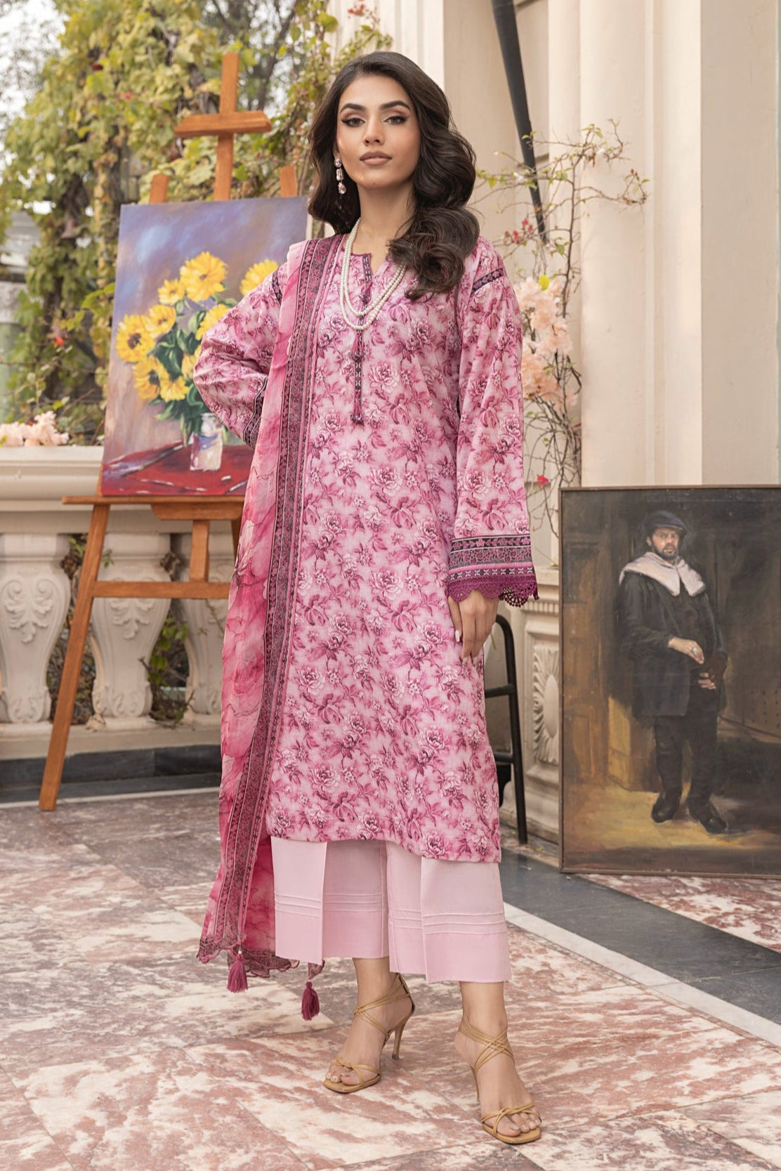 LSM | Embroidered and Printed Lawn | LG-MM-0301