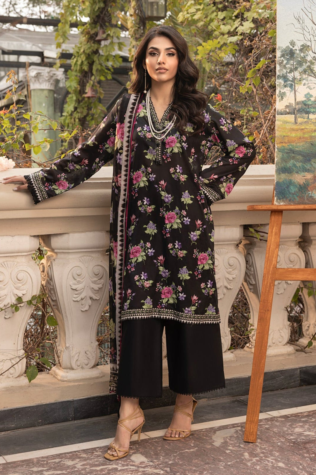 LSM | Embroidered and Printed Lawn | LG-MM-0305