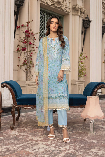 LSM | Embroidered and Printed Lawn | LG-MM-0307