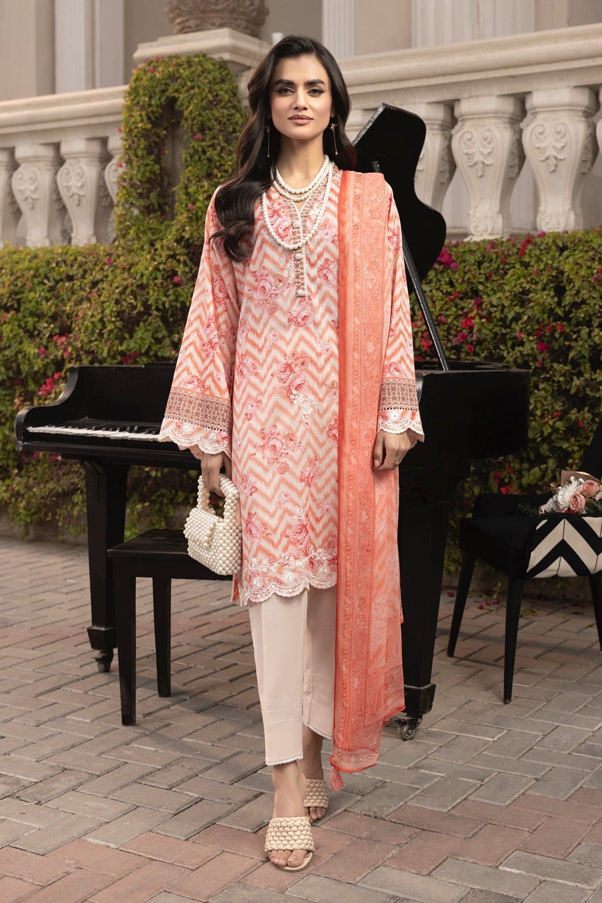 LSM | Embroidered and Printed Lawn | LG-MM-0254