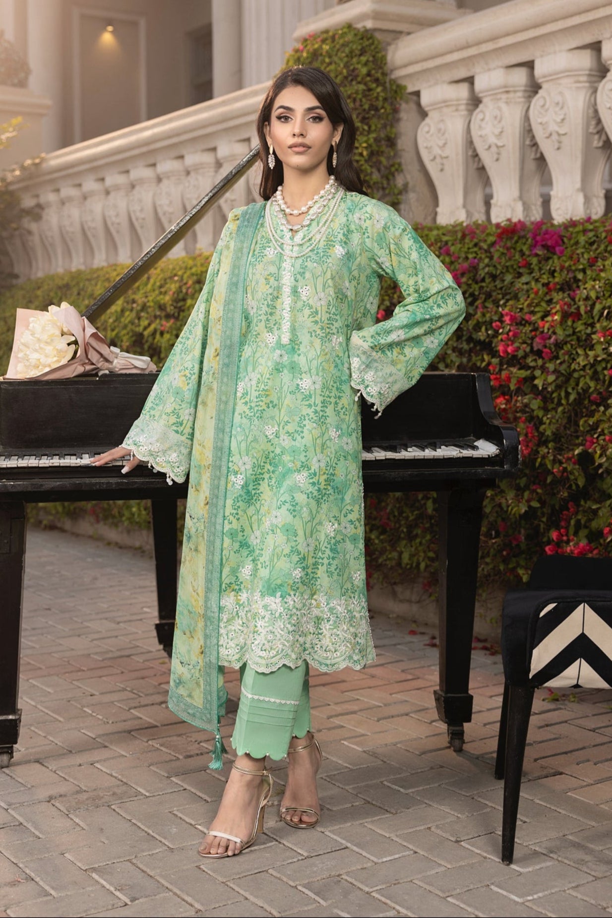 LSM | Embroidered and Printed Lawn | LG-MM-0255