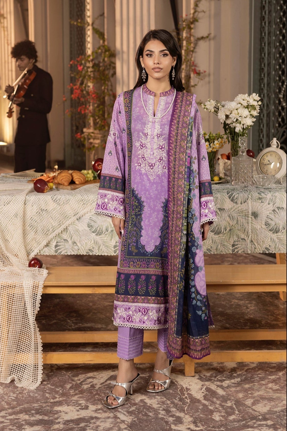 LSM | Embroidered and Printed Lawn | LG-RL-0179