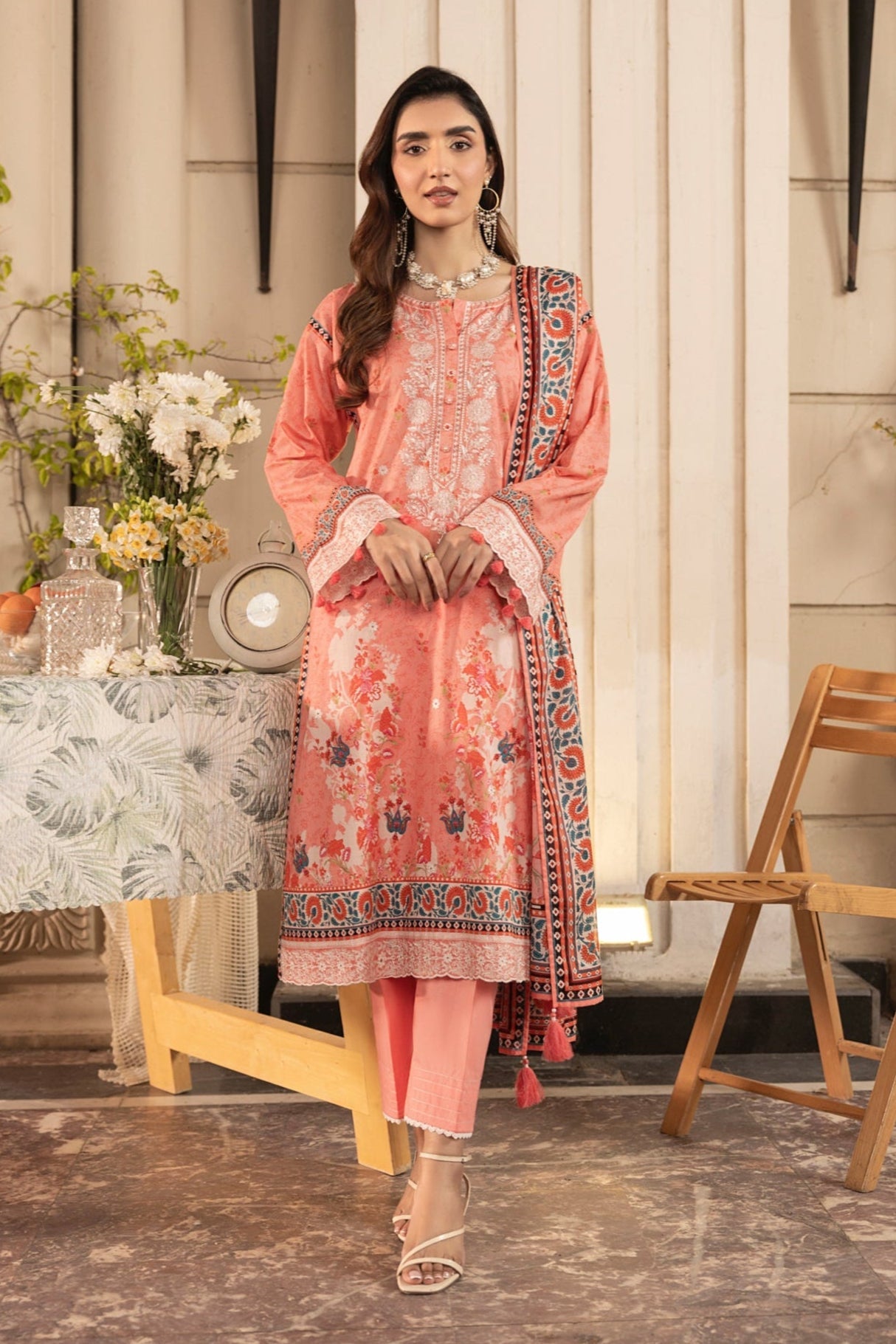 LSM | Embroidered and Printed Lawn | LG-AR-0132