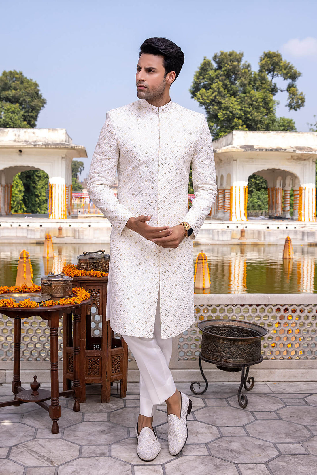 Pakistani Menswear | Mina Kashif | Sherwani D-07