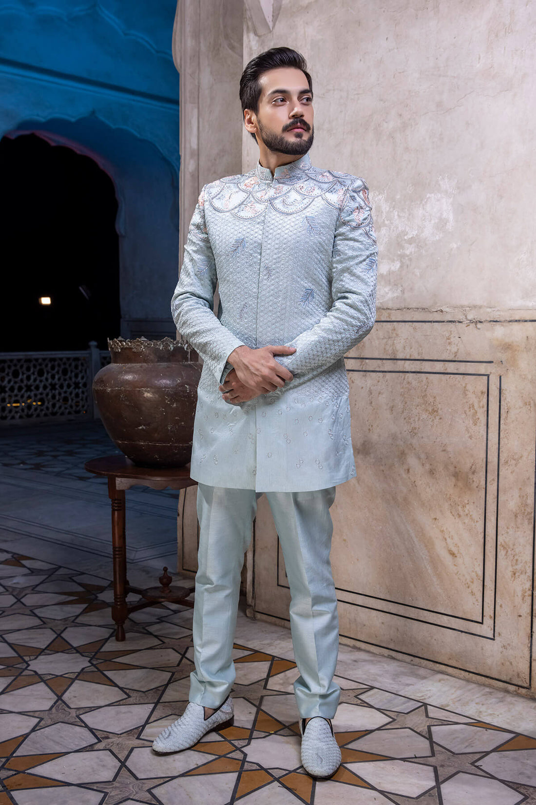 Pakistani Menswear | Mina Kashif | Sherwani D-09