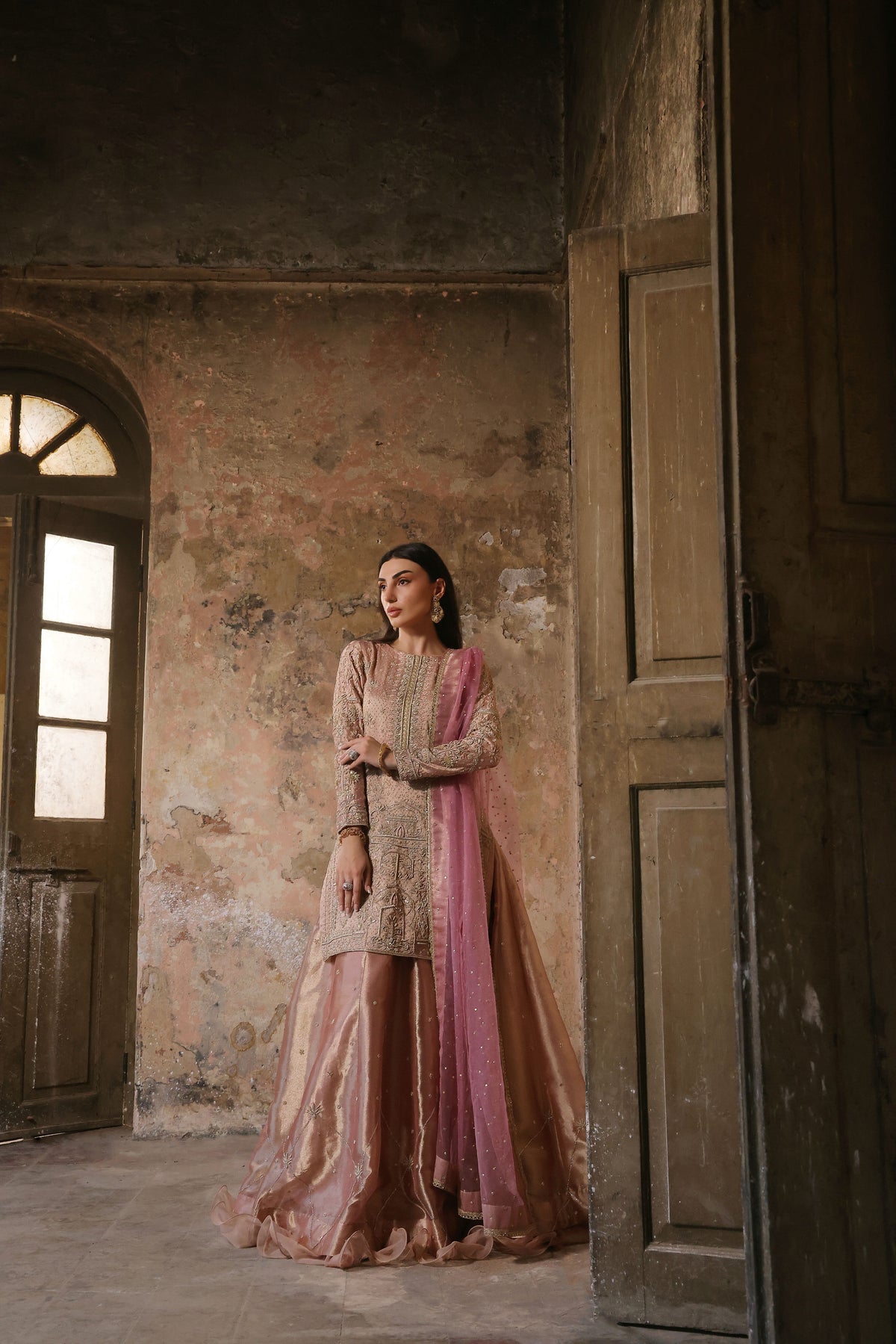 Wahaj M Khan | Banno Wedding Formals | Pale Pink Lama Tissue Bano