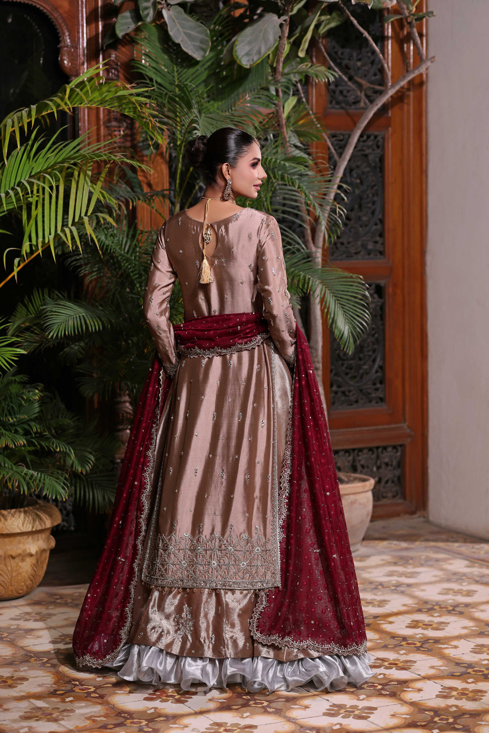 Threads and Motifs | Nur Festive | Coffee Maroon Gold Luxe Nur LS