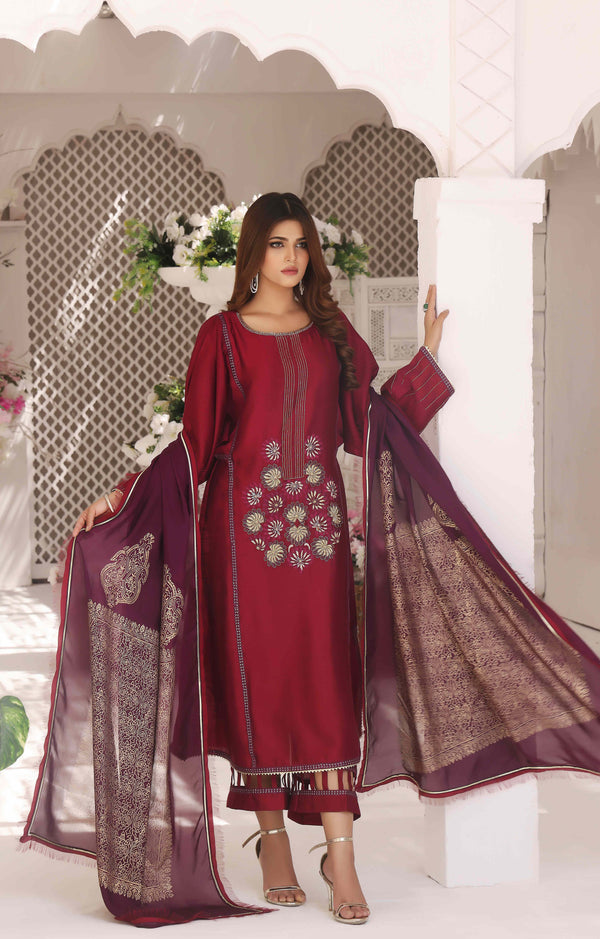 Wahajmkhan | Sitara Formals | MAGENTA PURPLE OUTFIT - Pakistani Clothes for women, in United Kingdom and United States