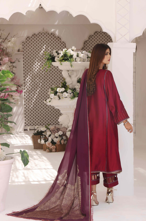 Wahajmkhan | Sitara Formals | MAGENTA PURPLE OUTFIT - Pakistani Clothes for women, in United Kingdom and United States