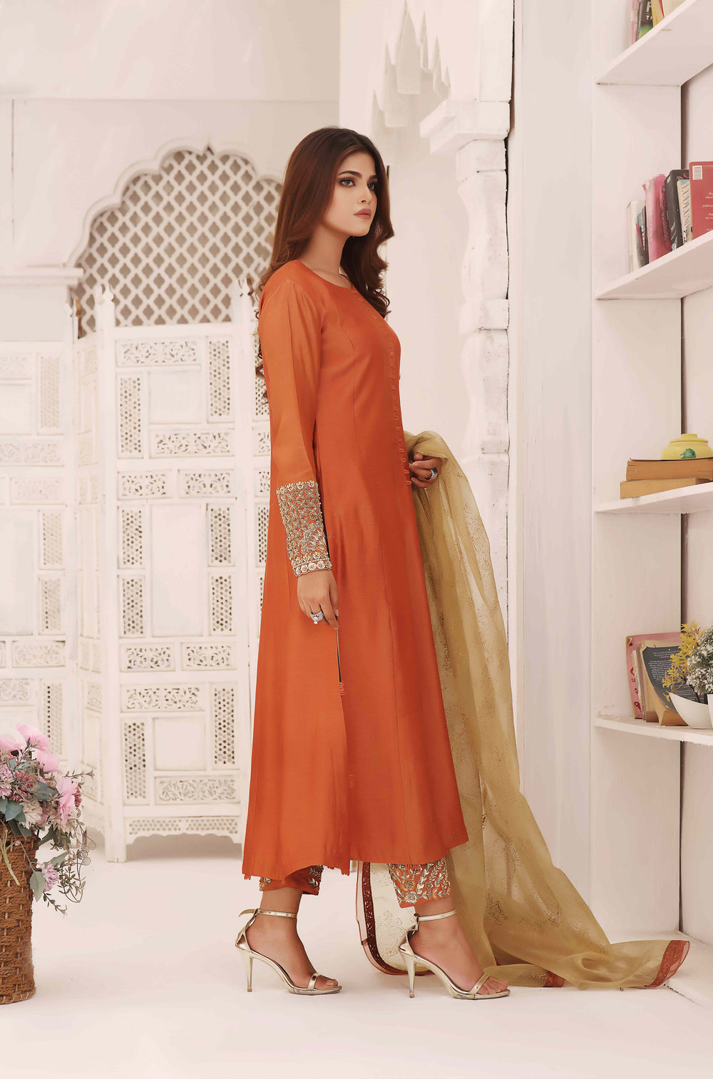 Wahajmkhan | Sitara Formals | RUST & DHANI OUTFIT - Pakistani Clothes for women, in United Kingdom and United States