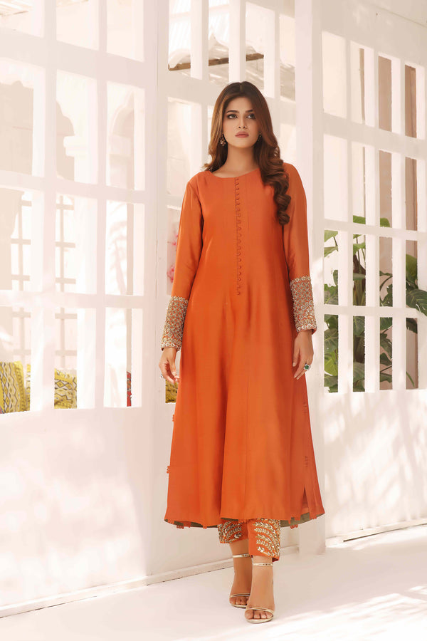 Wahajmkhan | Sitara Formals | RUST & DHANI OUTFIT - Pakistani Clothes for women, in United Kingdom and United States