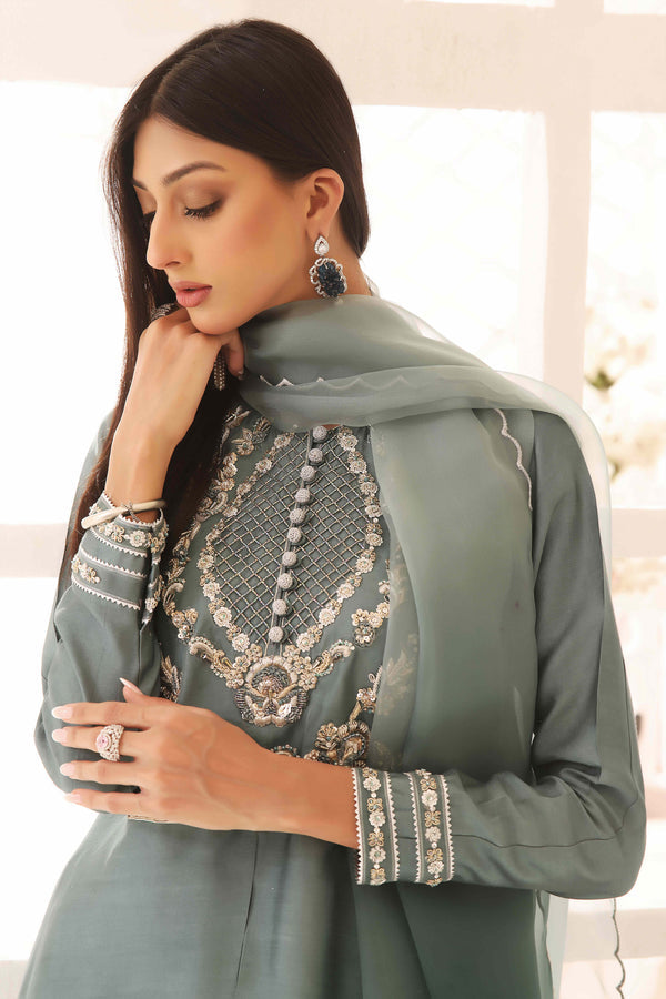 Wahajmkhan | Sitara Formals | SCHOOL GREY KAFTAN OUTFIT - Pakistani Clothes for women, in United Kingdom and United States