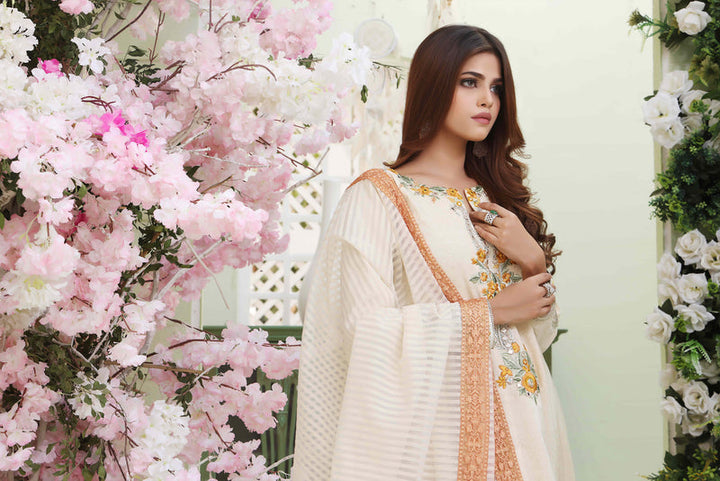 Wahajmkhan | Sitara Formals | IVORY COTTON OUTFIT - Pakistani Clothes for women, in United Kingdom and United States