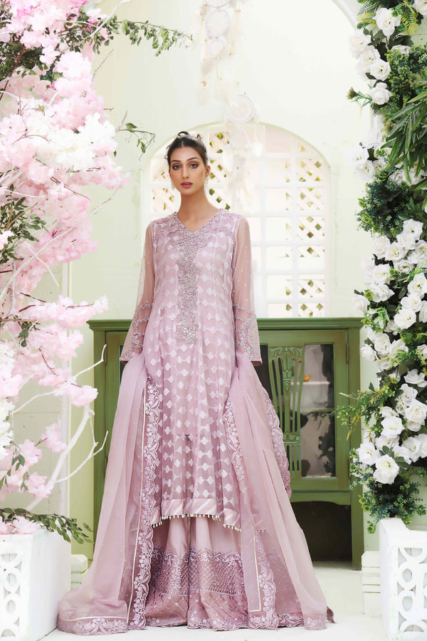 Wahajmkhan | Sitara Formals | LAVENDER HIGH LOW OUTFIT - Pakistani Clothes for women, in United Kingdom and United States