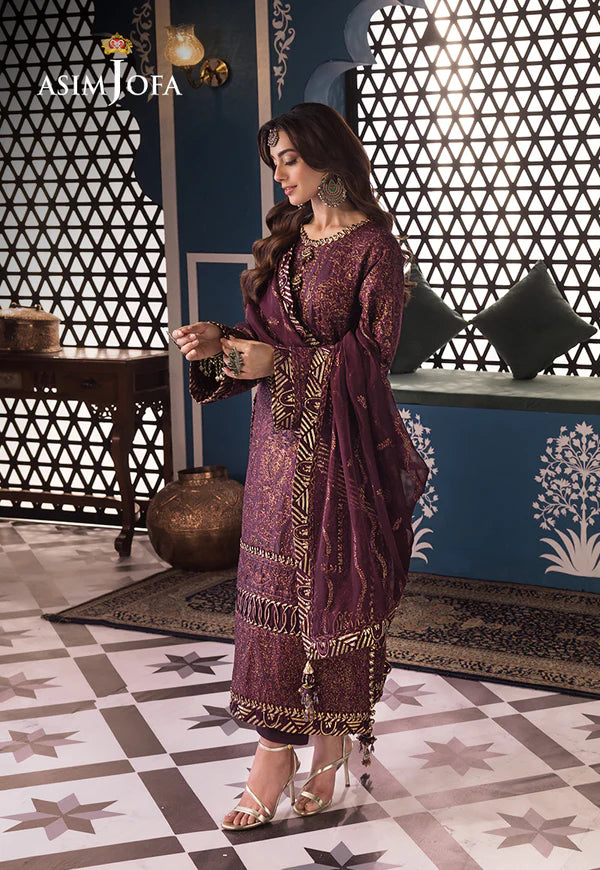 Asim Jofa | Fasana e Ishq Eid Luxury Lawn | AJFI-06 - Hoorain Designer Wear - Pakistani Ladies Branded Stitched Clothes in United Kingdom, United states, CA and Australia