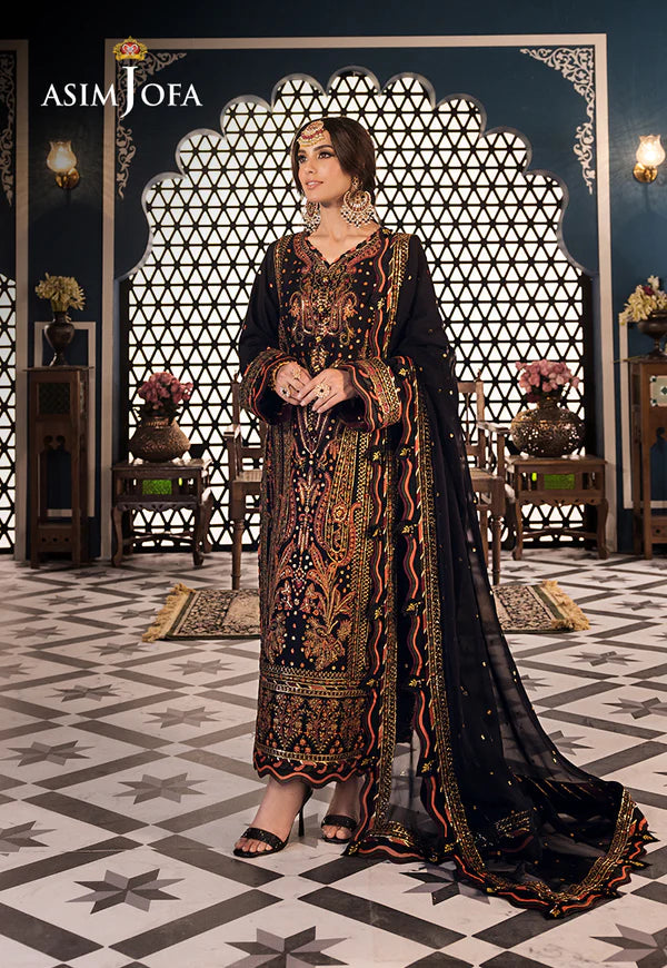 Asim Jofa | Fasana e Ishq Eid Luxury Lawn | AJFI-05 - Hoorain Designer Wear - Pakistani Ladies Branded Stitched Clothes in United Kingdom, United states, CA and Australia