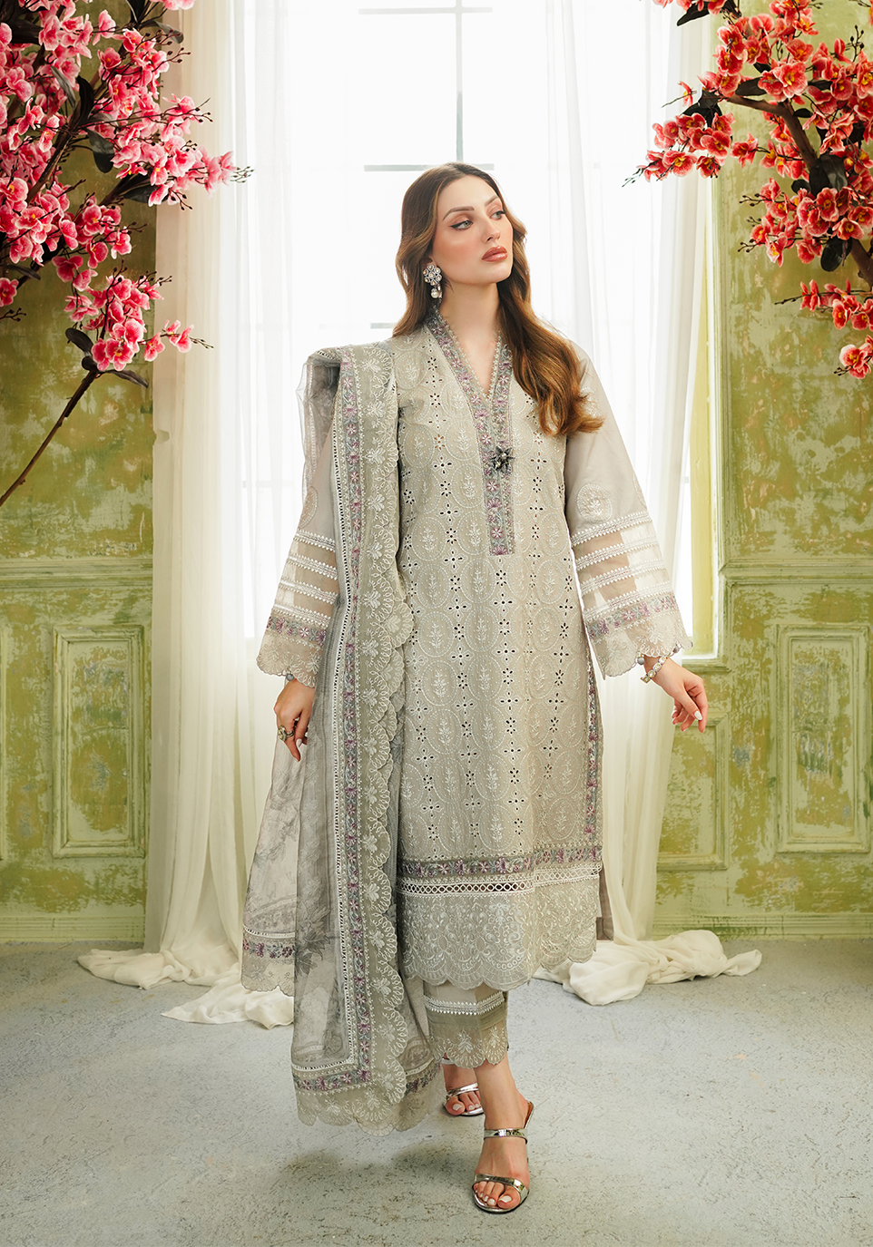 Zarqash | Tresor Luxury Lawn 24 | ZQT 002 ROSEMARY - Pakistani Clothes for women, in United Kingdom and United States