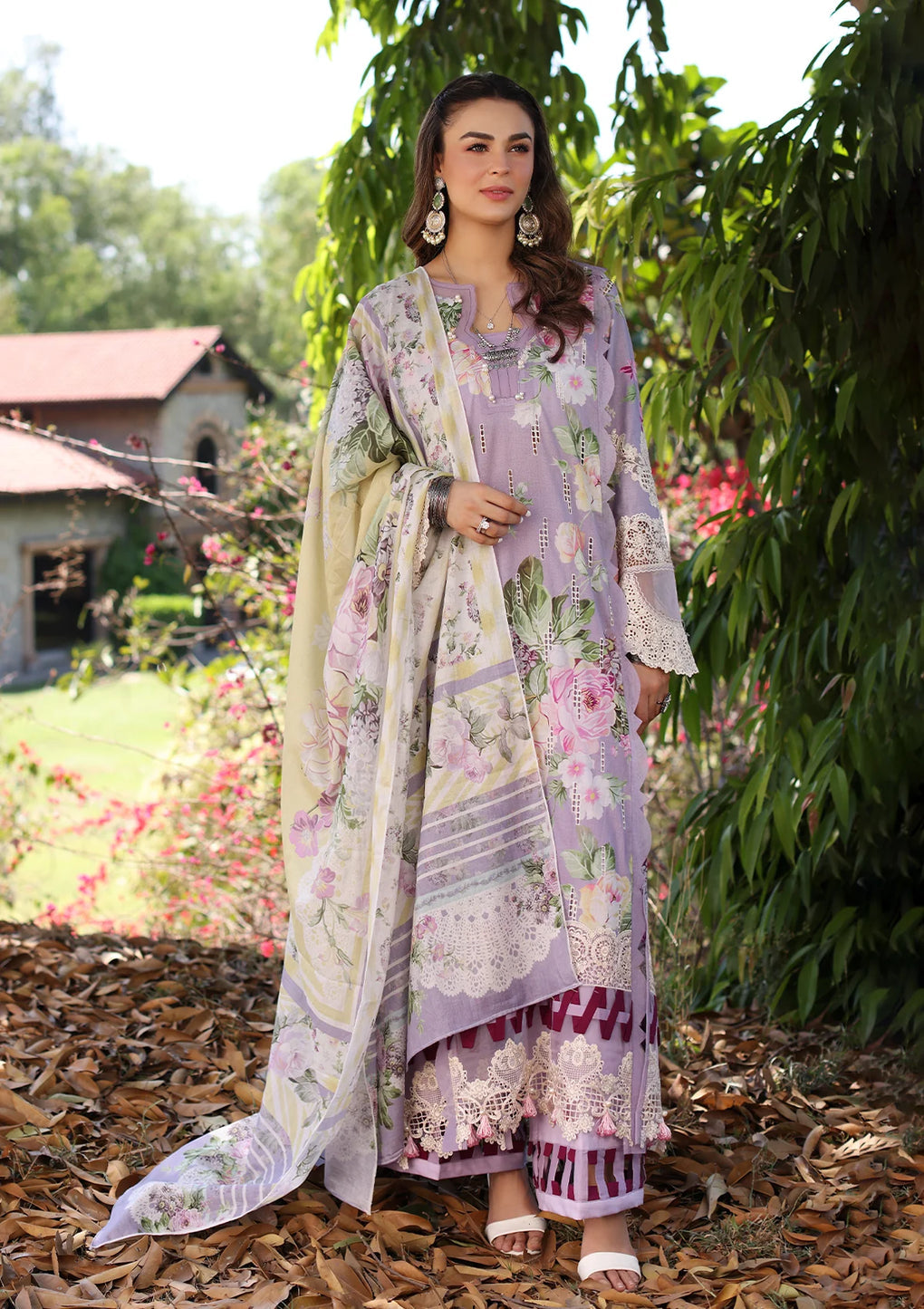 Elaf Premium | Prints Chikankari 24 | 03A LILAC L’AMOUR - Pakistani Clothes for women, in United Kingdom and United States