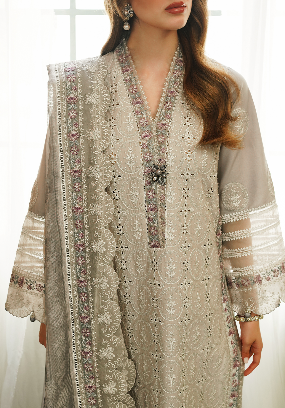 Zarqash | Tresor Luxury Lawn 24 | ZQT 002 ROSEMARY - Pakistani Clothes for women, in United Kingdom and United States