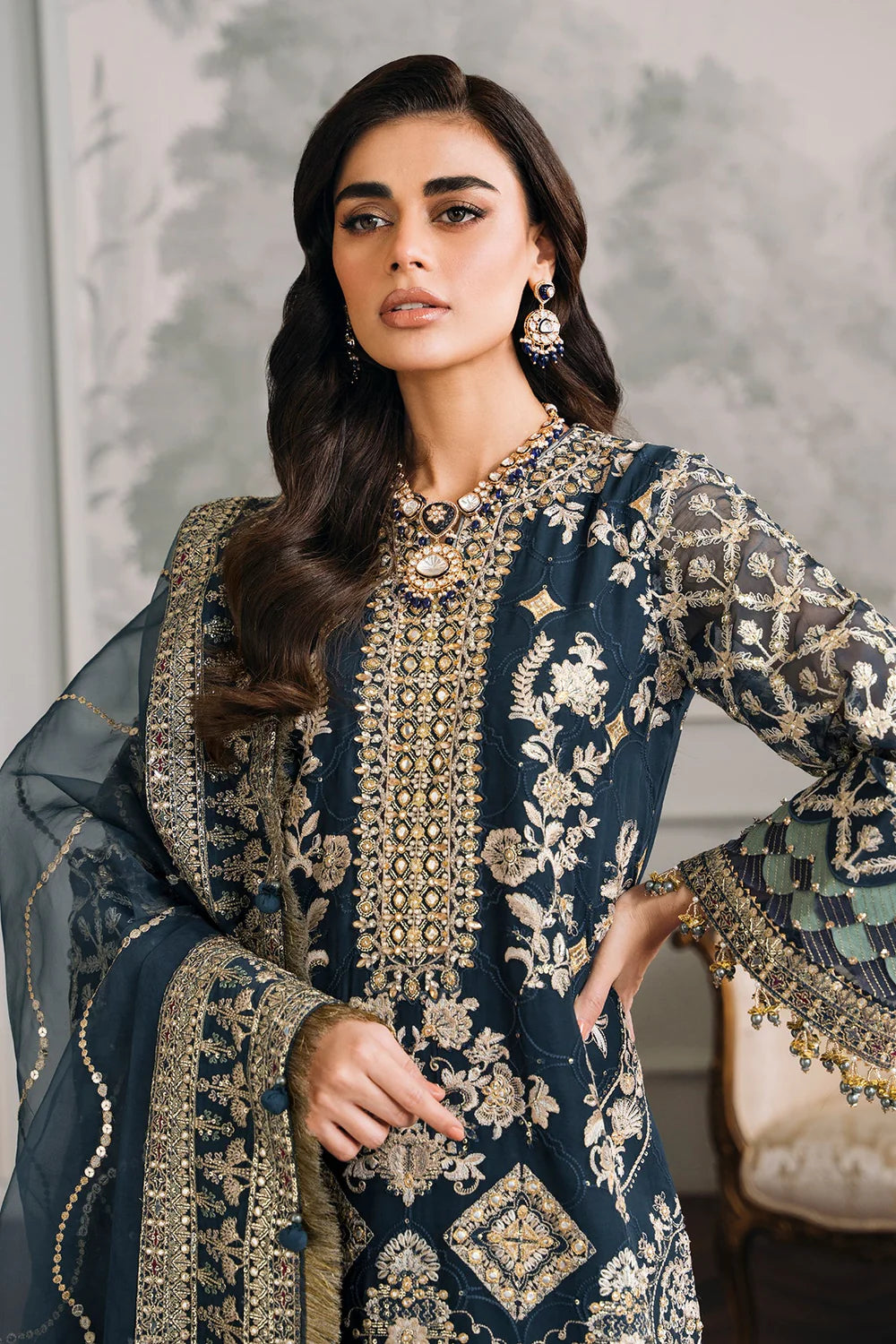 Baroque | Chantelle Embroidered Collection | CH12-01 - Pakistani Clothes for women, in United Kingdom and United States